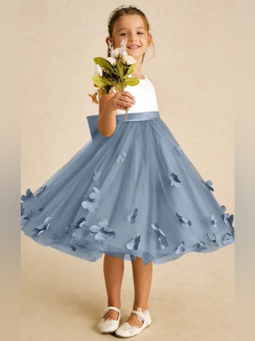Azazie Sprout Dress in Dusty Blue